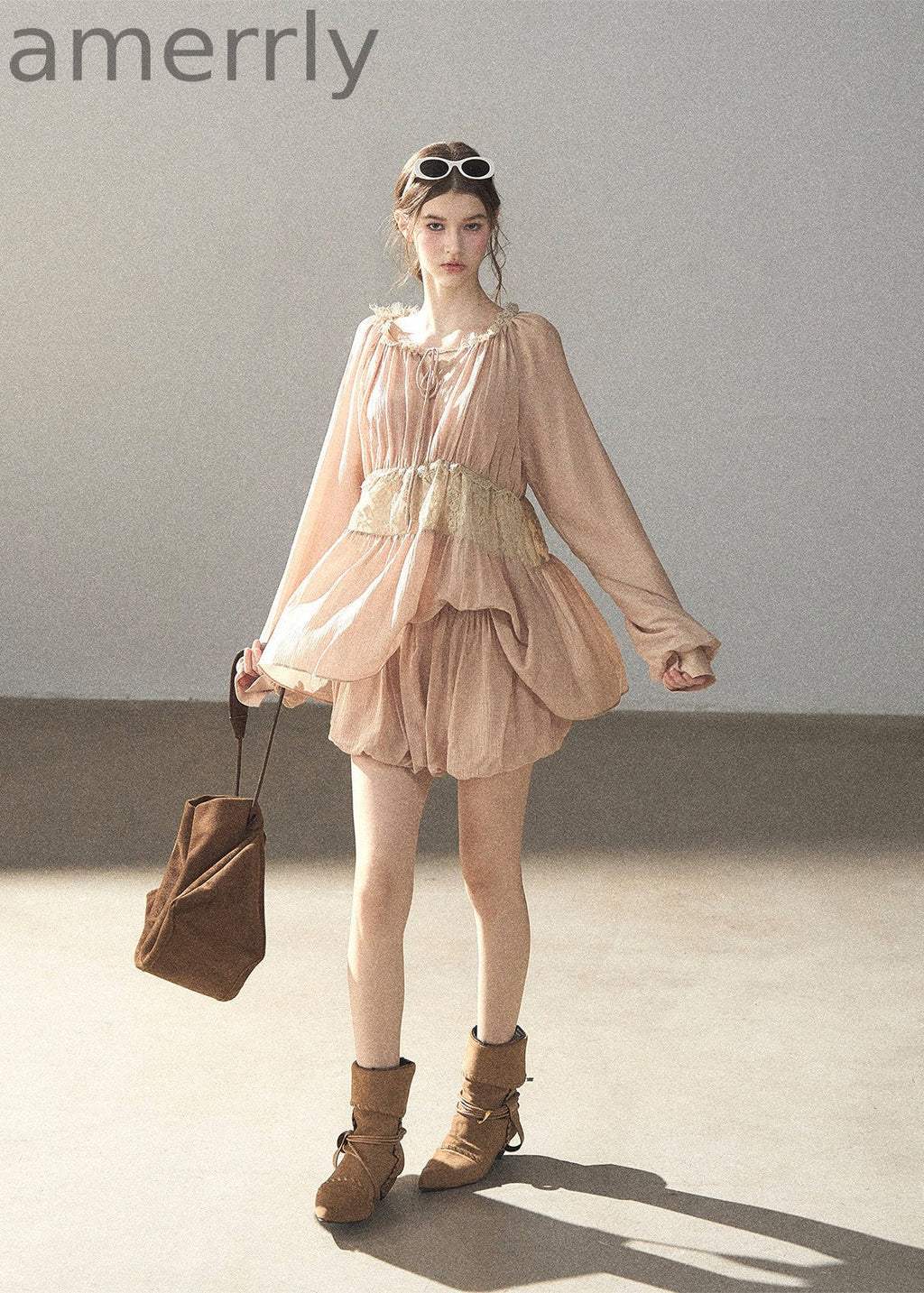 Autumn Water Lace Waist Two-Piece Set
