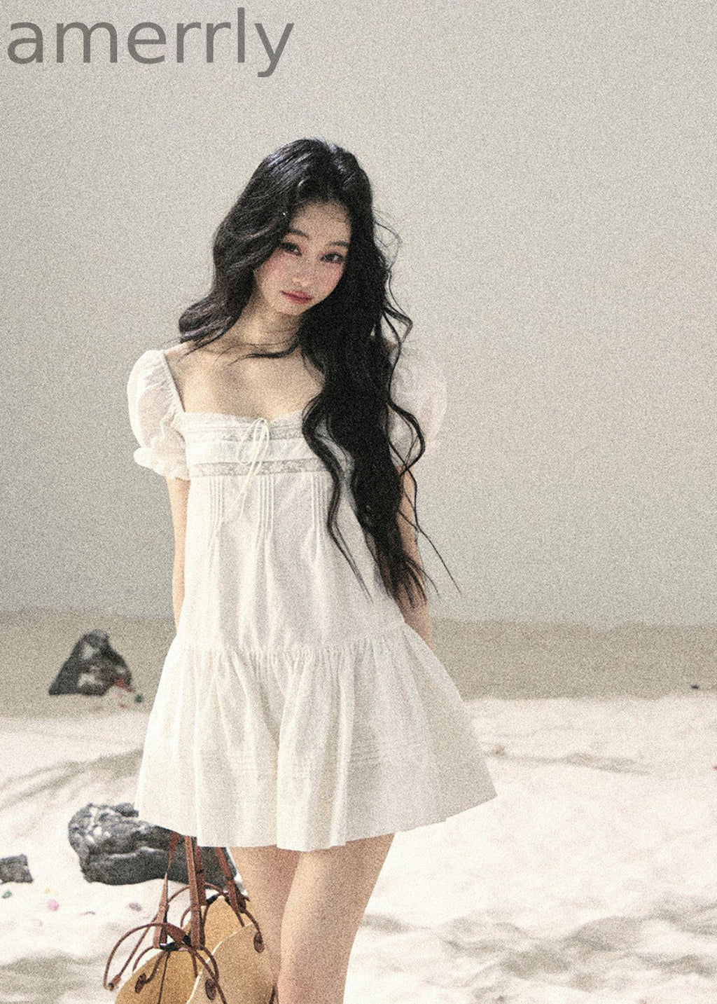 Cloud Light Puff-Sleeve Mini Dress