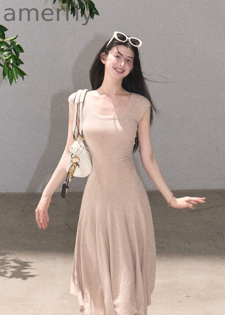 Quiet Courtyard U-Neck Fit & Flare Dress