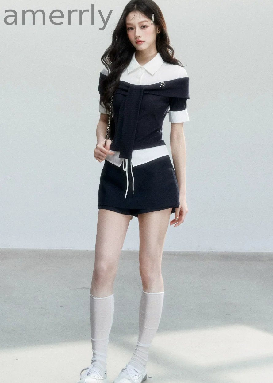 Bailan Manor Layered Waist-Tie Shirt
