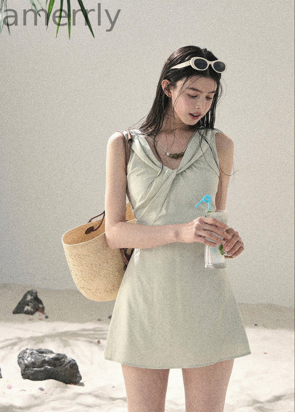 Meadow Whisper V-Neck Mini Dress