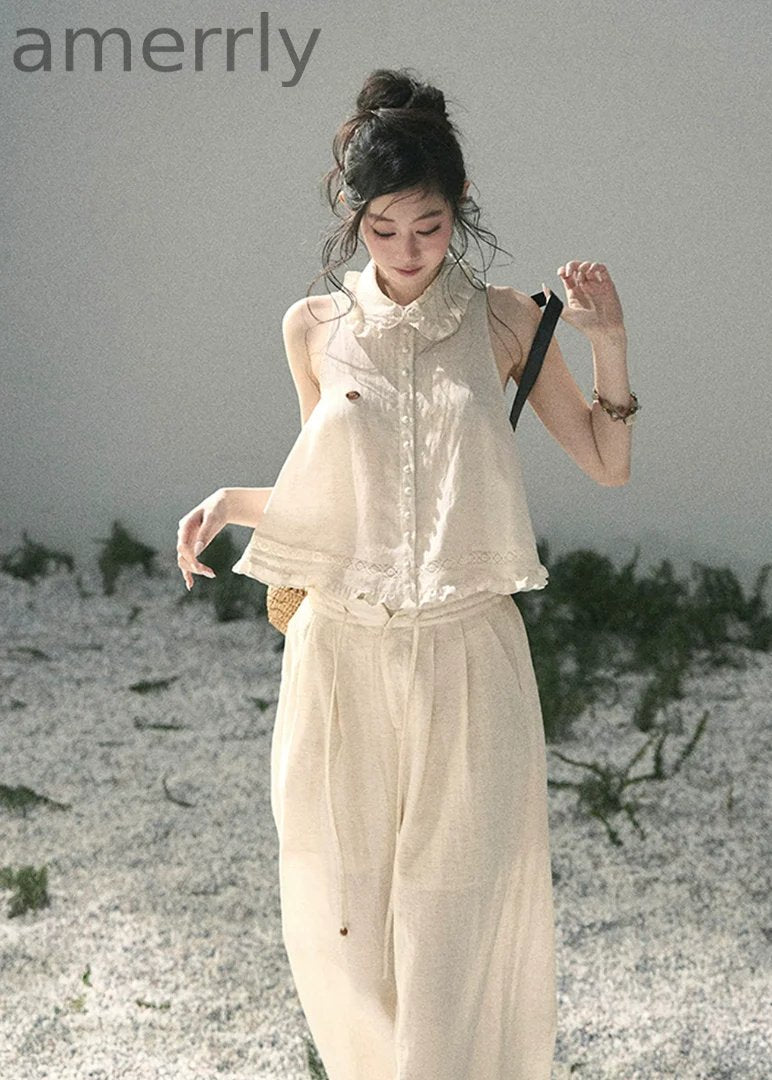 Soft Cloud Lace Two-Piece Set