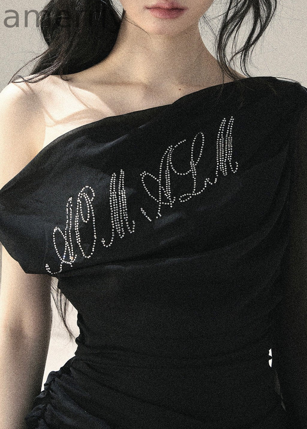 Fine Starlight Off-Shoulder Mesh Top