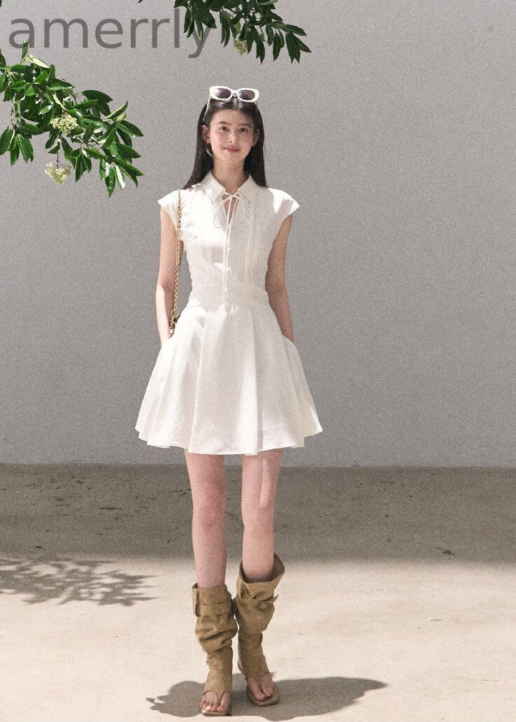 After Class Tie-Neck Shirt Dress