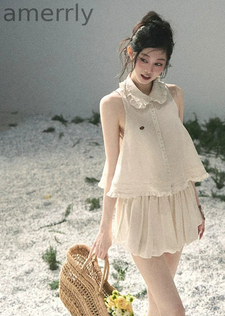 Soft Cloud Lace Two-Piece Set