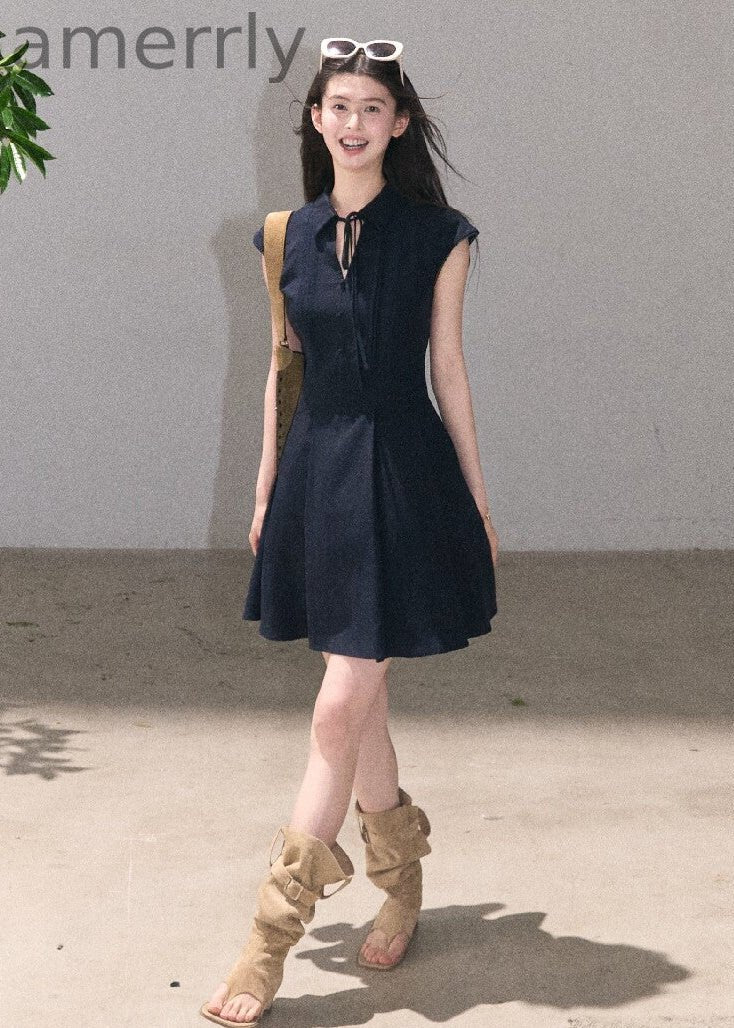 After Class Tie-Neck Shirt Dress