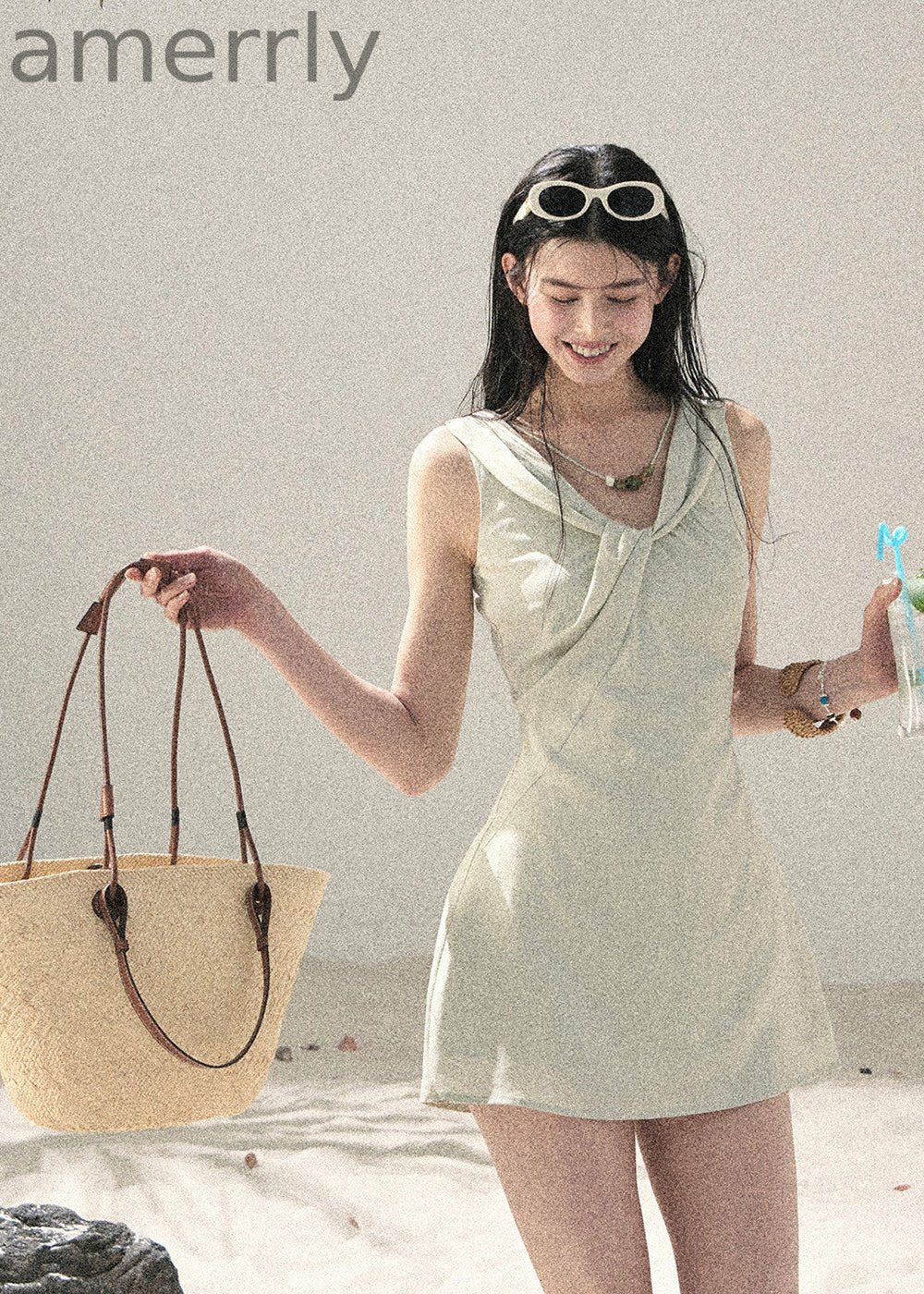 Meadow Whisper V-Neck Mini Dress