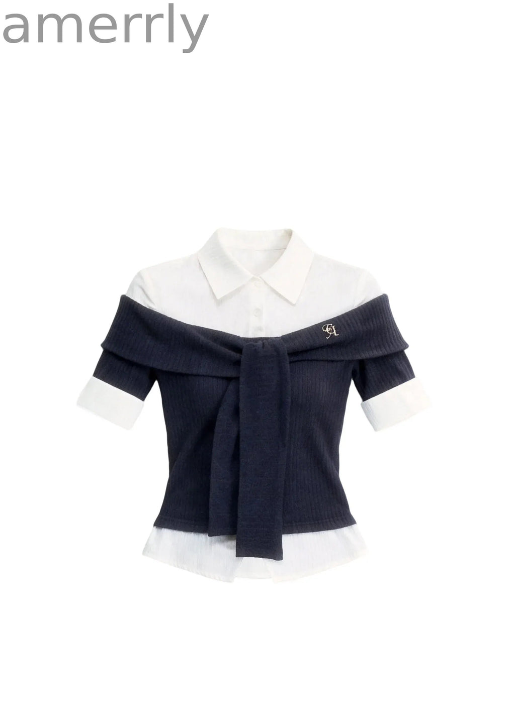 Bailan Manor Layered Waist-Tie Shirt