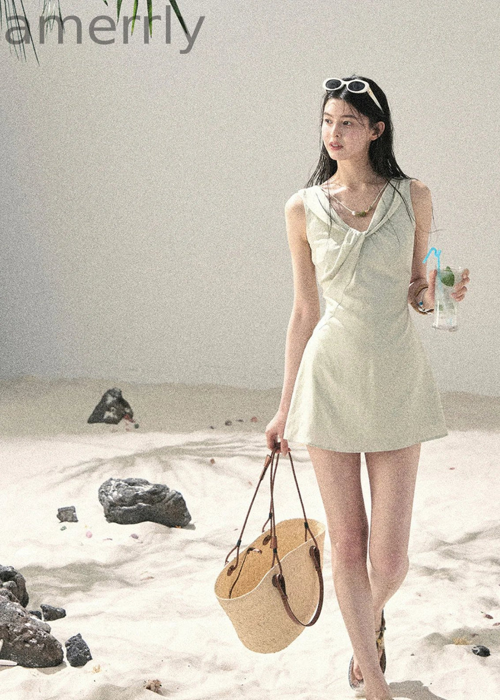 Meadow Whisper V-Neck Mini Dress