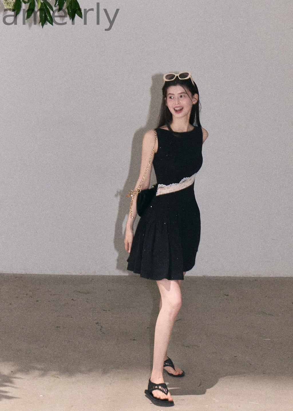 Sunset Light Lace-Waist Dress