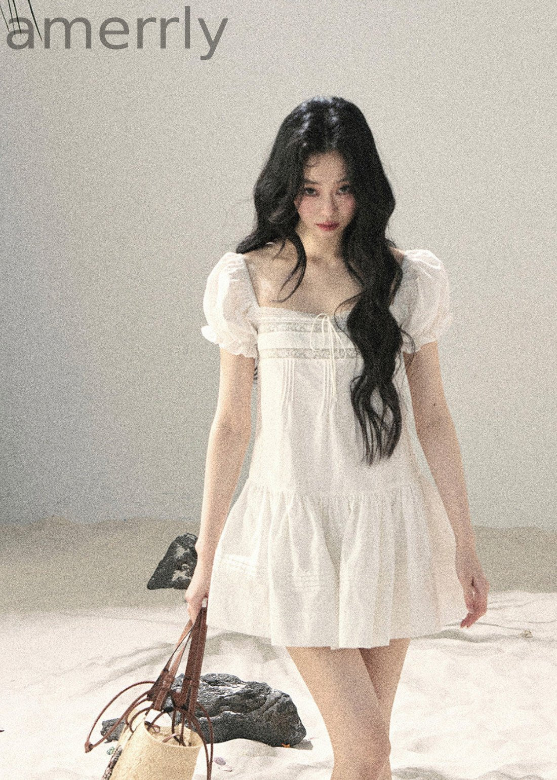 Cloud Light Puff-Sleeve Mini Dress