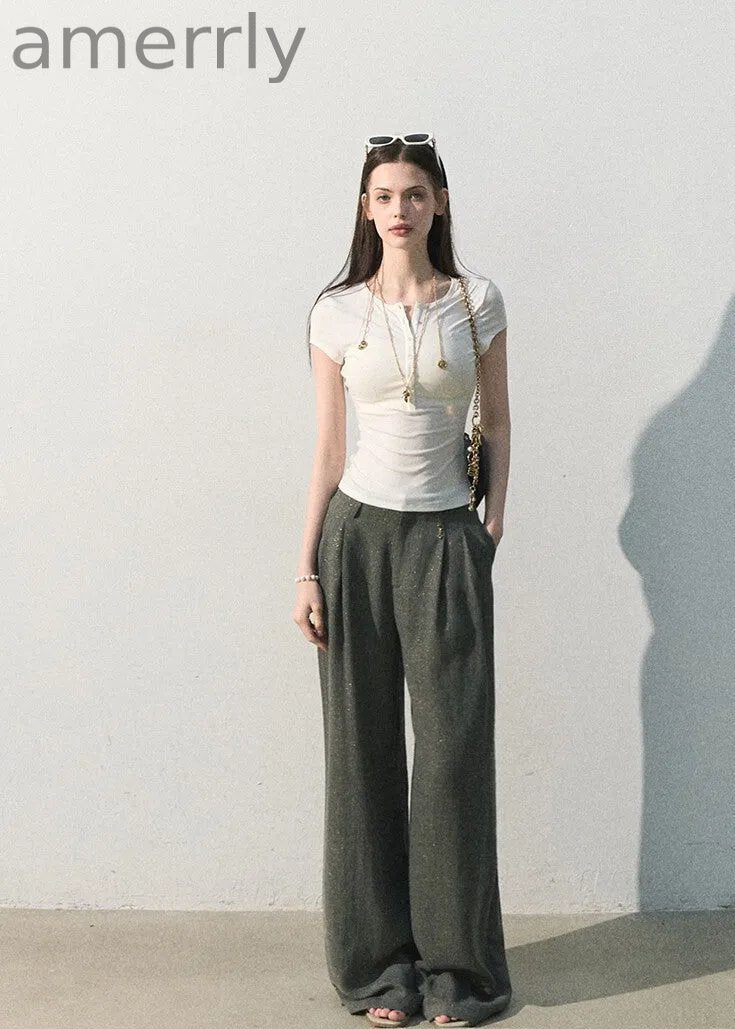 Simple Things Lyocell Button-Neck Tee