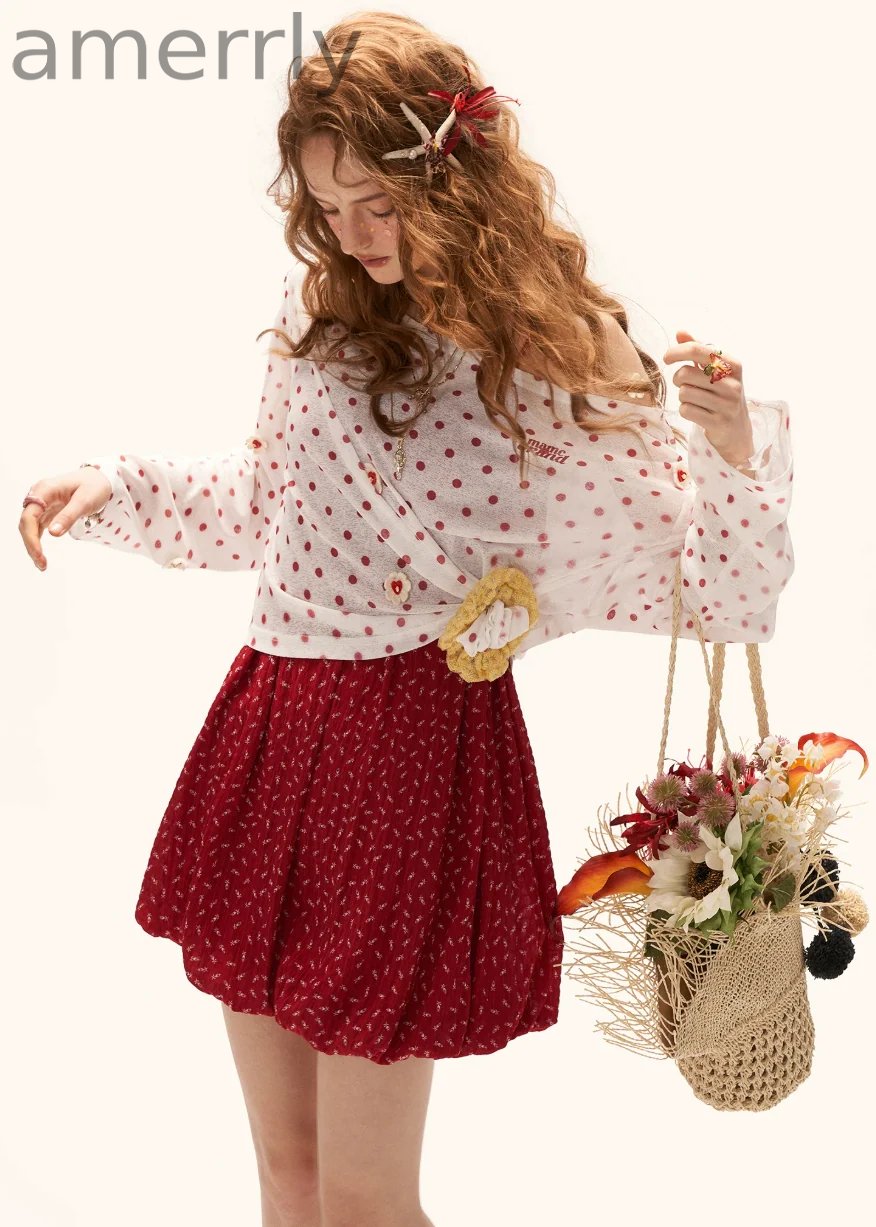 Polka Bloom Sheer Blouse