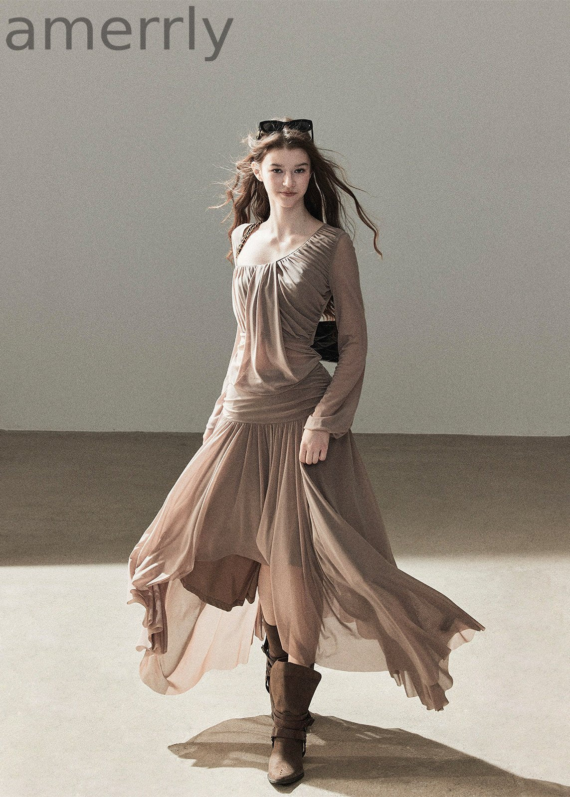 Autumn Rain Drape Top & Skirt Set
