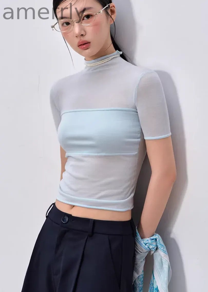 Soft Veil High-Neck Tee