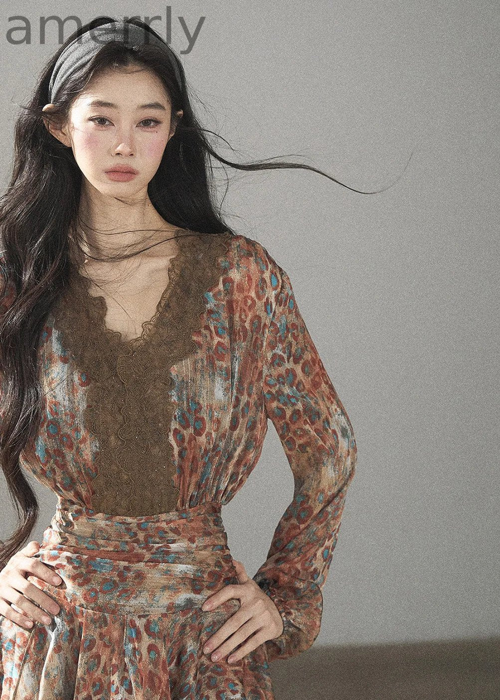 Withered Branch Whisper Floral Chiffon Mini Dress