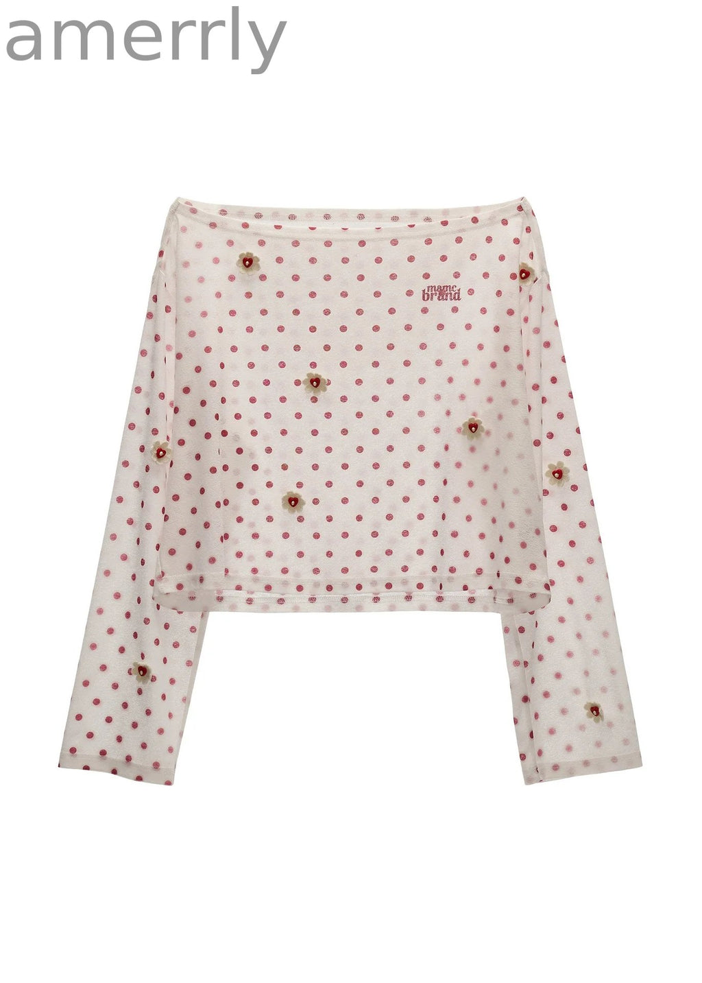 Polka Bloom Sheer Blouse