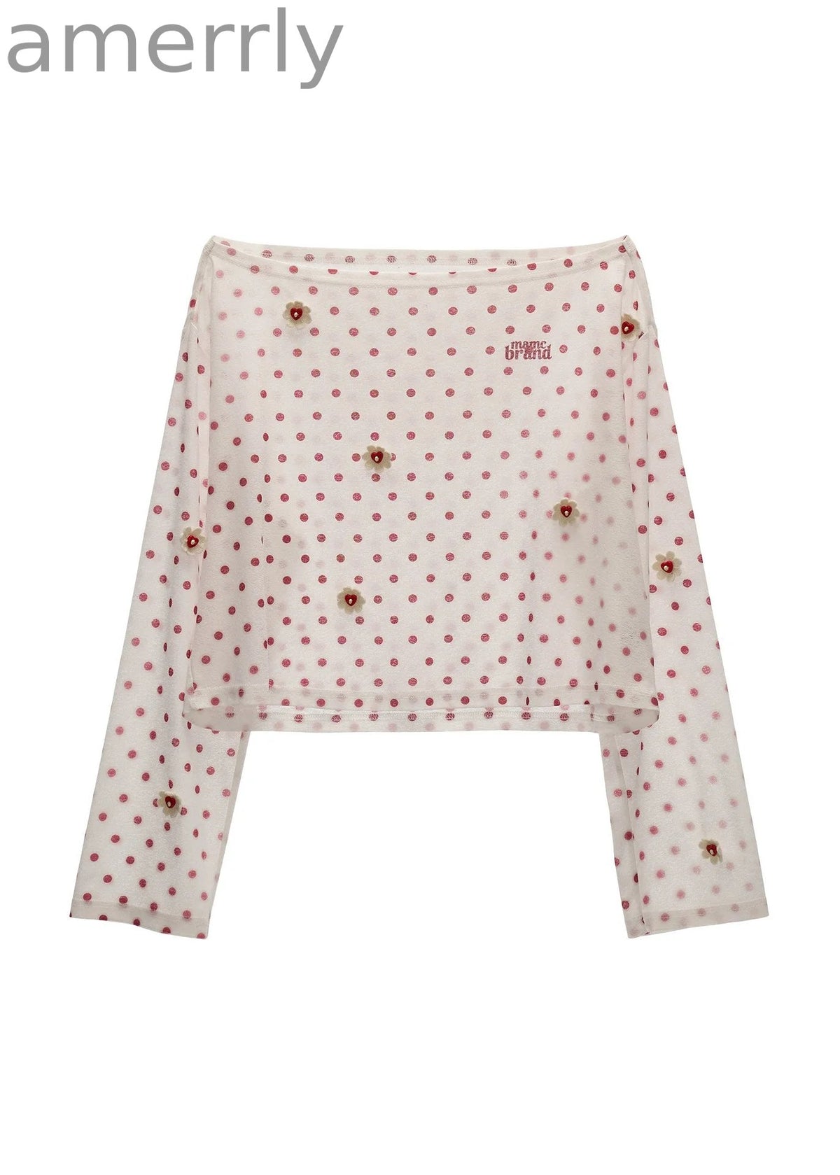 Polka Bloom Sheer Blouse