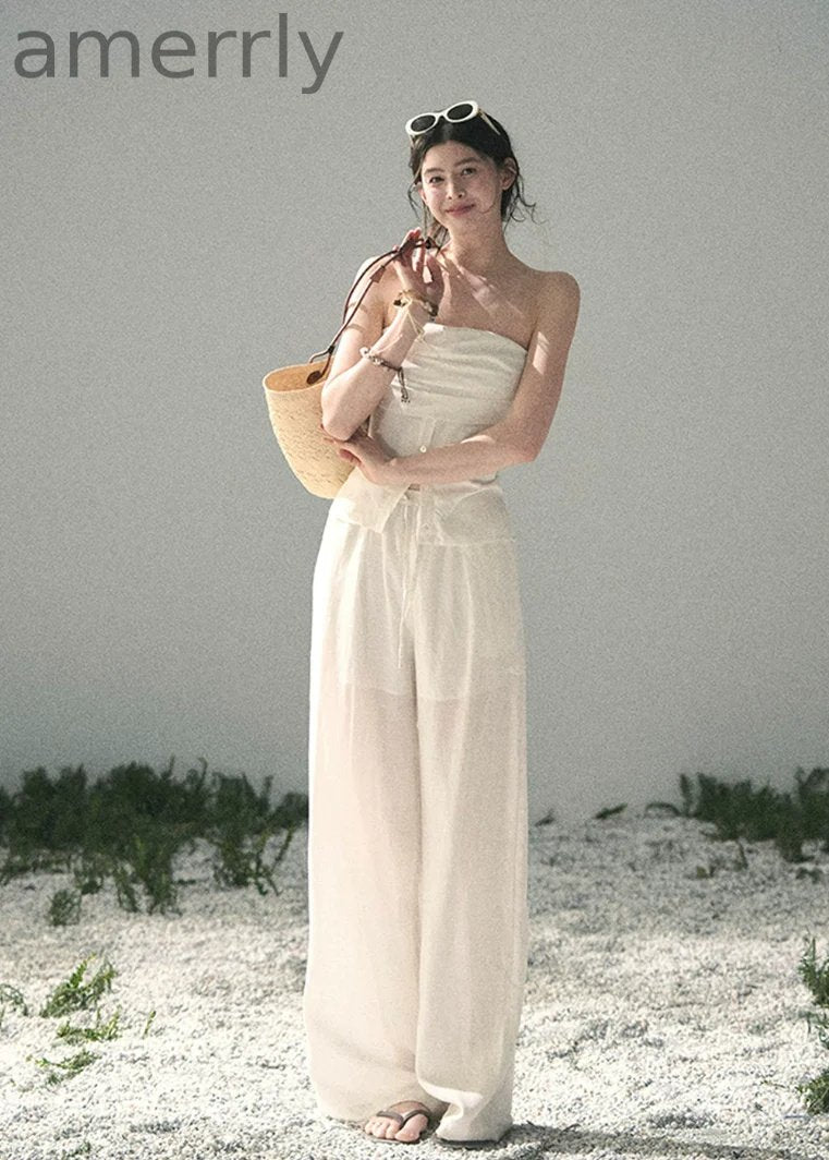 Breath Falls on Shoulders Two-Piece Set