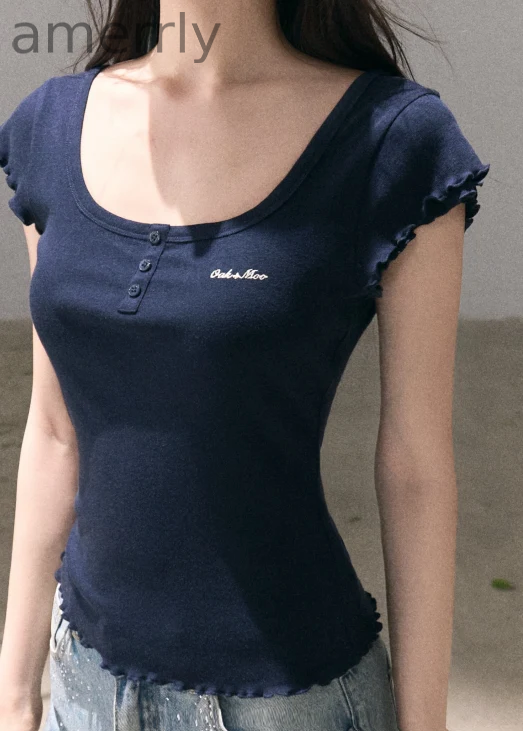 Oxygen U-Neck Wool-Blend Tee