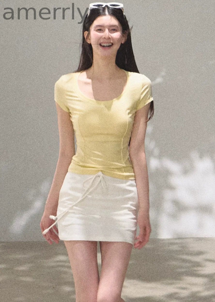 Bright Line U-Neck Tee