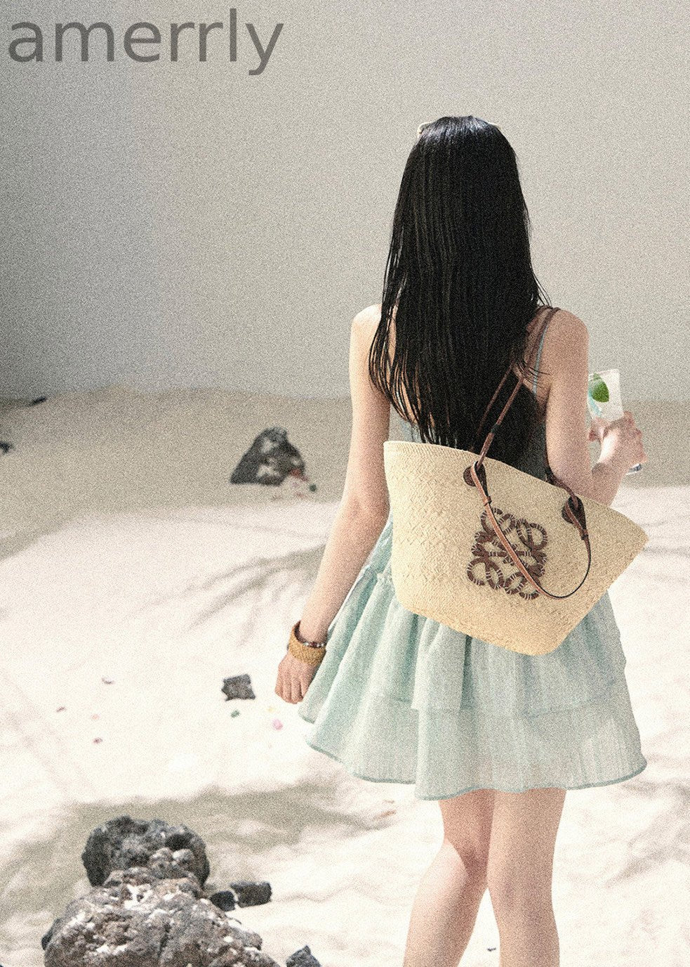Seafoam Drift Tiered Mini Dress