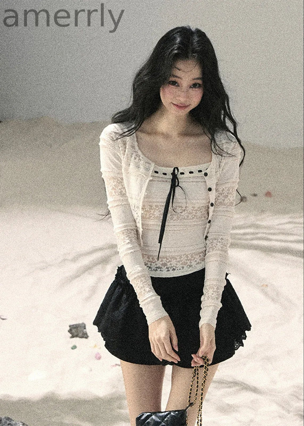Soft Ivory Lace Cardigan & Cami Set