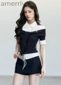 Bailan Manor Layered Waist-Tie Shirt
