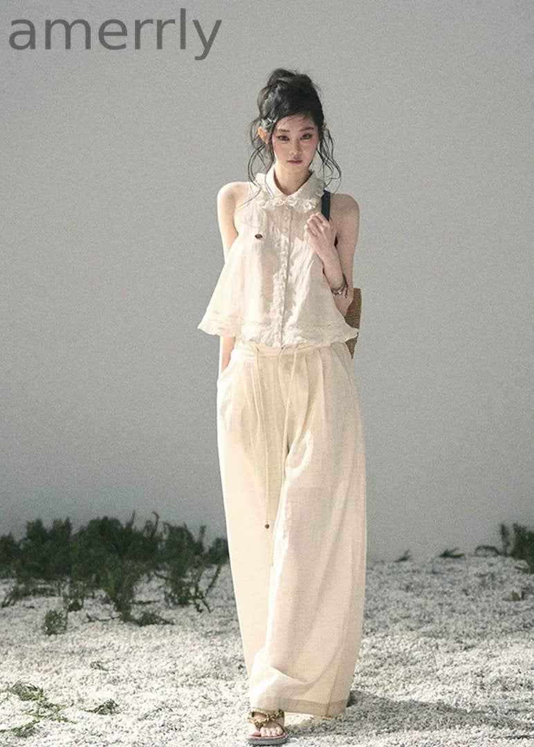 Soft Cloud Lace Two-Piece Set