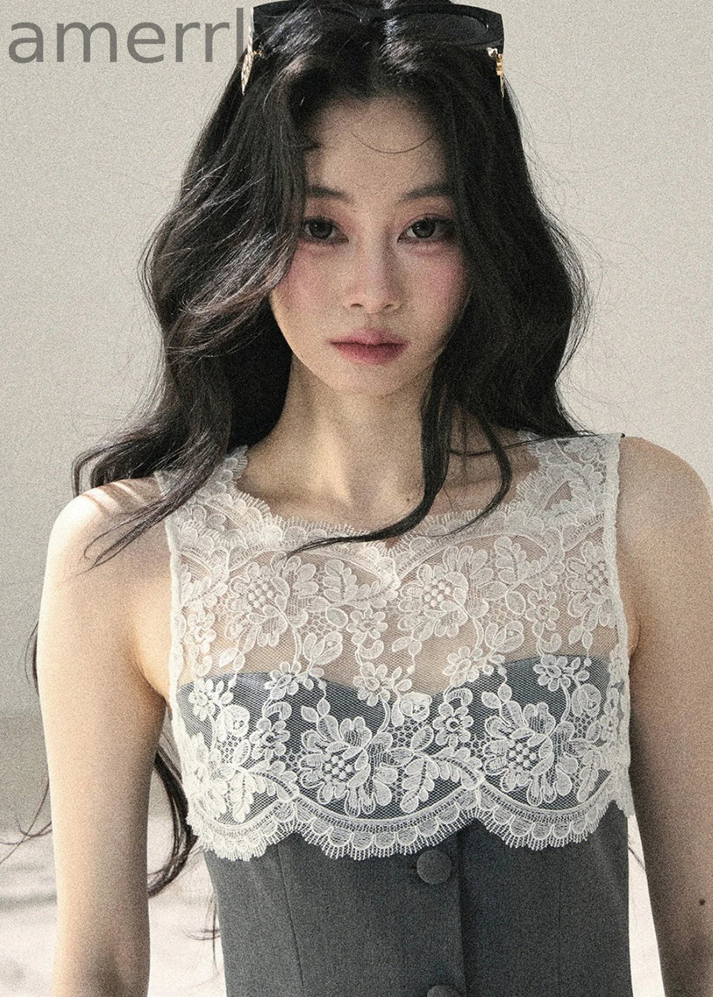 Fog Bloom Lace Top & Shorts Set