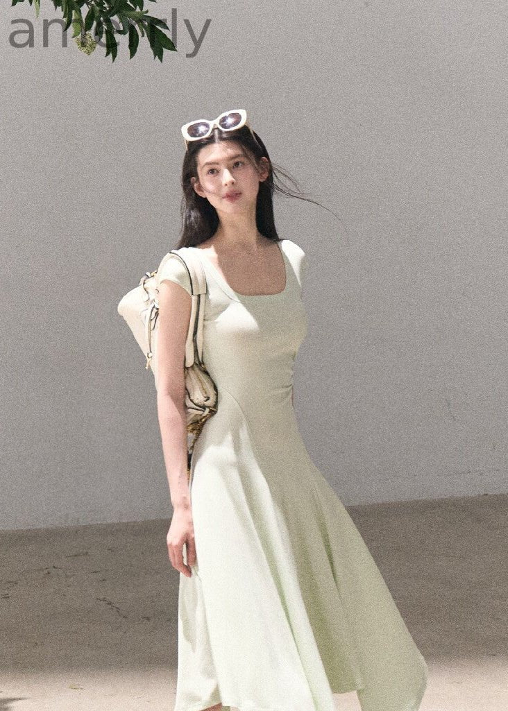 Quiet Courtyard U-Neck Fit & Flare Dress