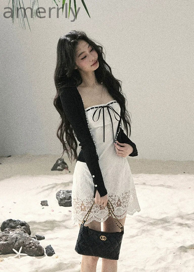Moonlight Weaving Dream Lace Mini Dress