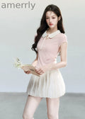 Doll Collar Slim Knit T-Shirt