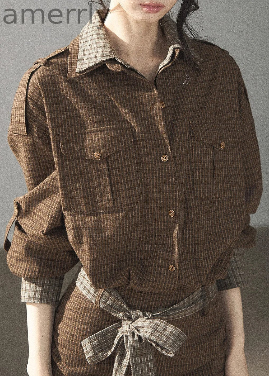 Promise Under the Oak Plaid Shirt Dress