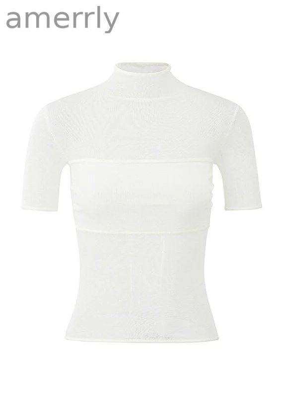 Soft Veil High-Neck Tee