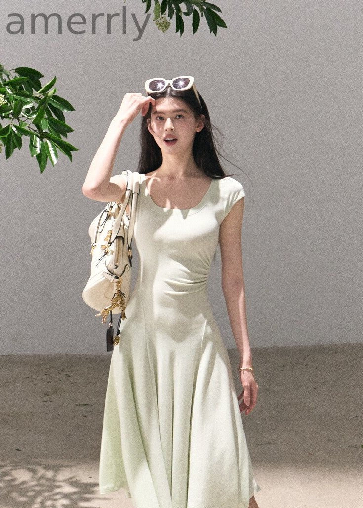 Quiet Courtyard U-Neck Fit & Flare Dress
