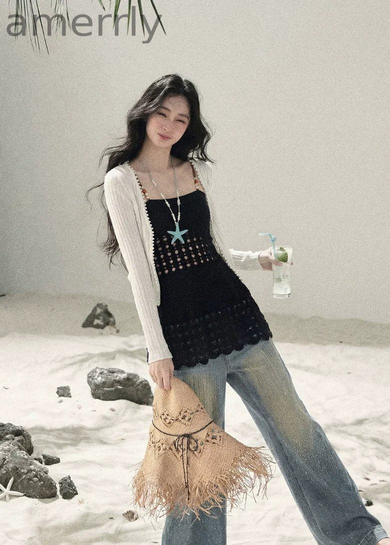 Existing Gaps Openwork Knit Top