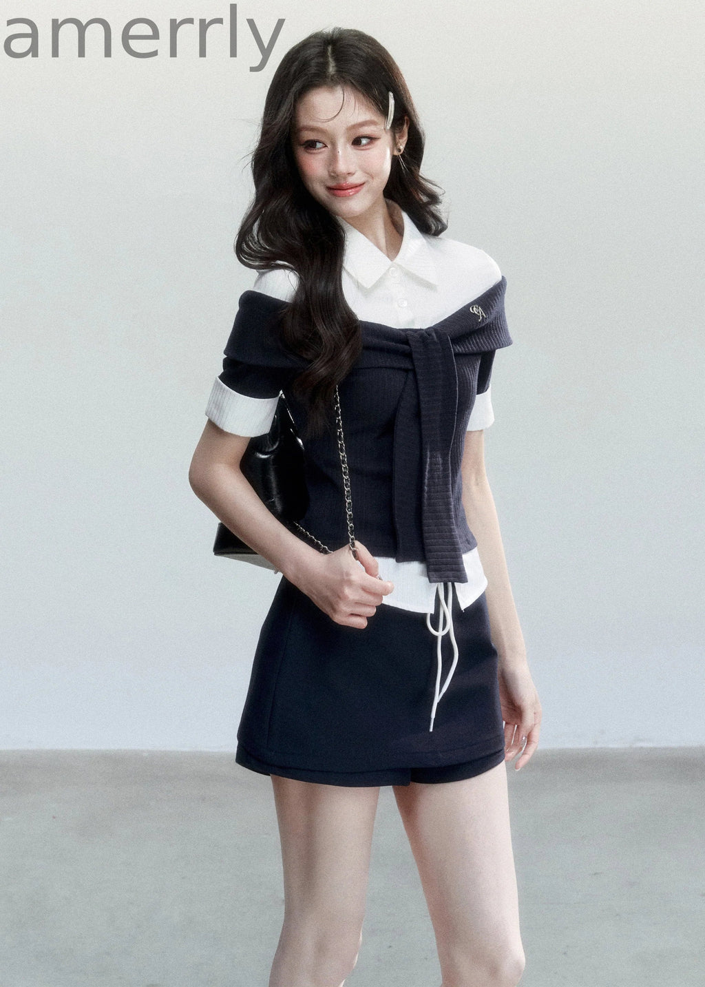 Bailan Manor Layered Waist-Tie Shirt