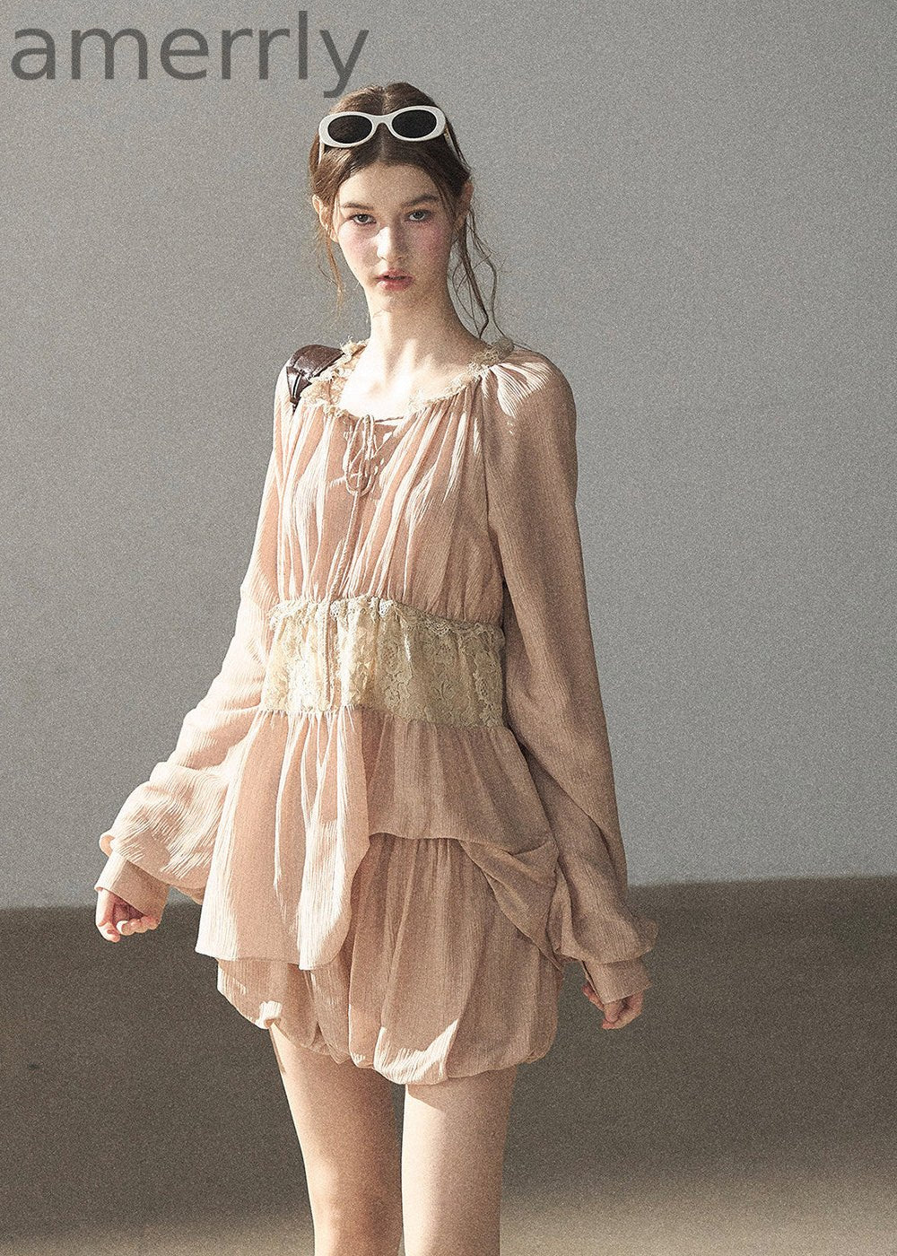 Autumn Water Lace Waist Two-Piece Set