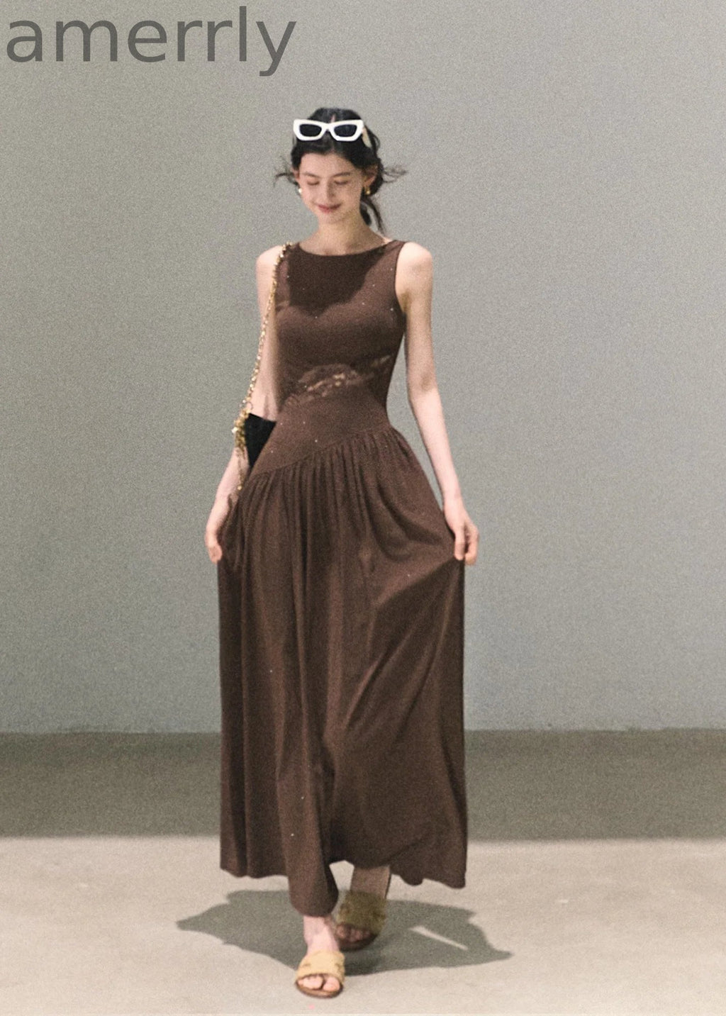 Sunset Light Lace-Waist Dress