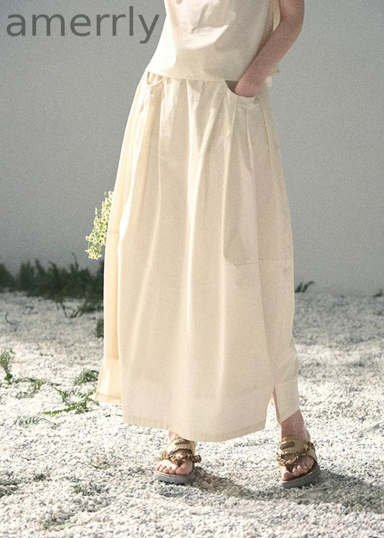 Plain White Wrinkle Poem Two-Piece Set