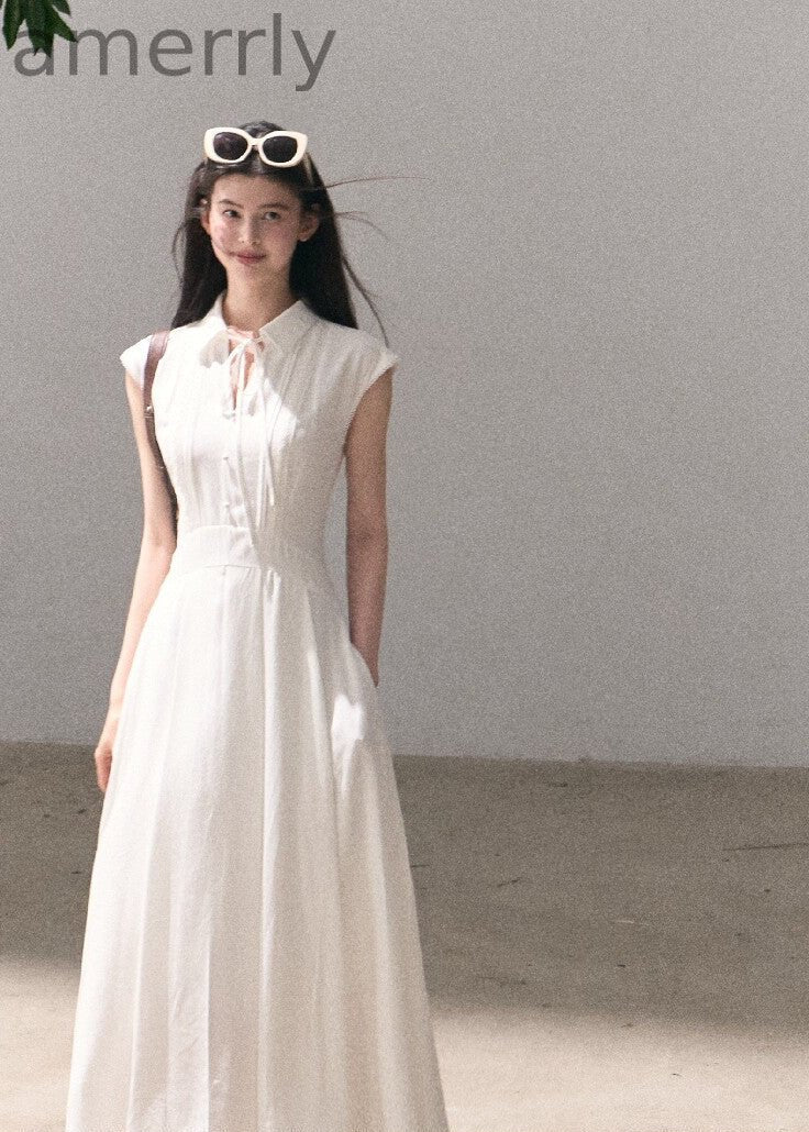 After Class Tie-Neck Shirt Dress