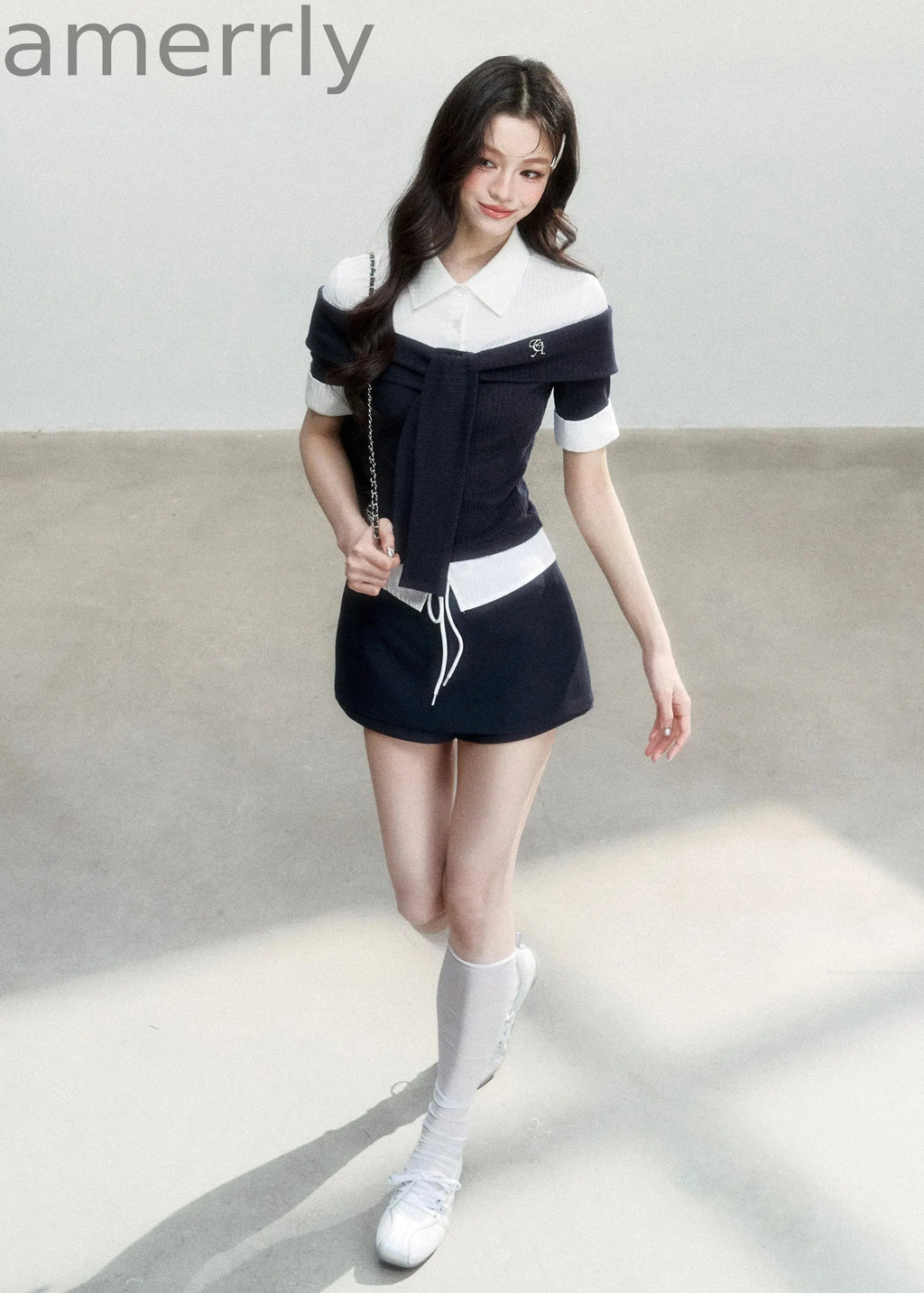 Bailan Manor Layered Waist-Tie Shirt