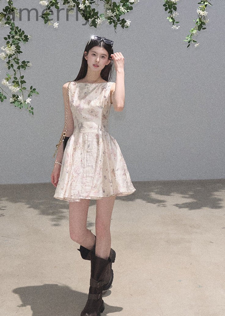 Pink Mist Floral Lace Mini Dress