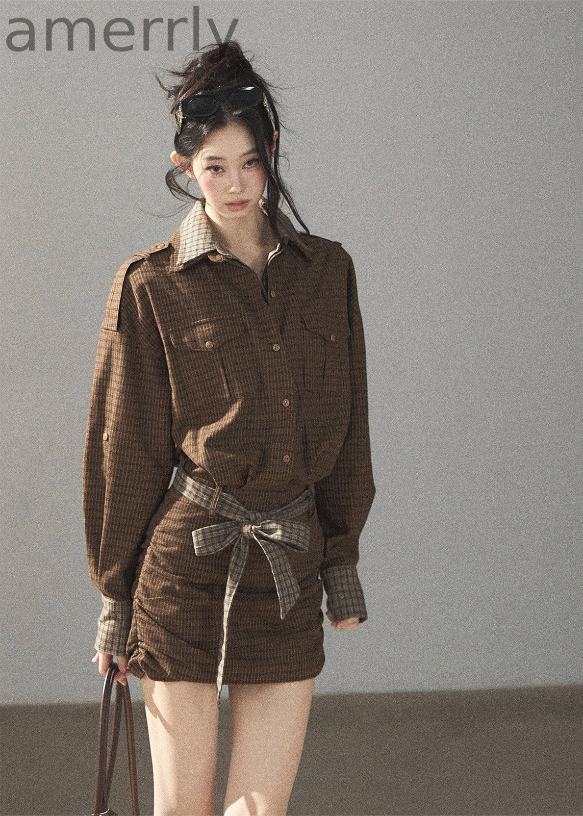 Promise Under the Oak Plaid Shirt Dress