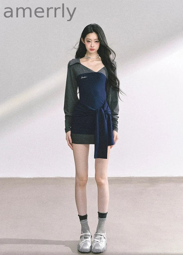 Élise Check Drapé Dress