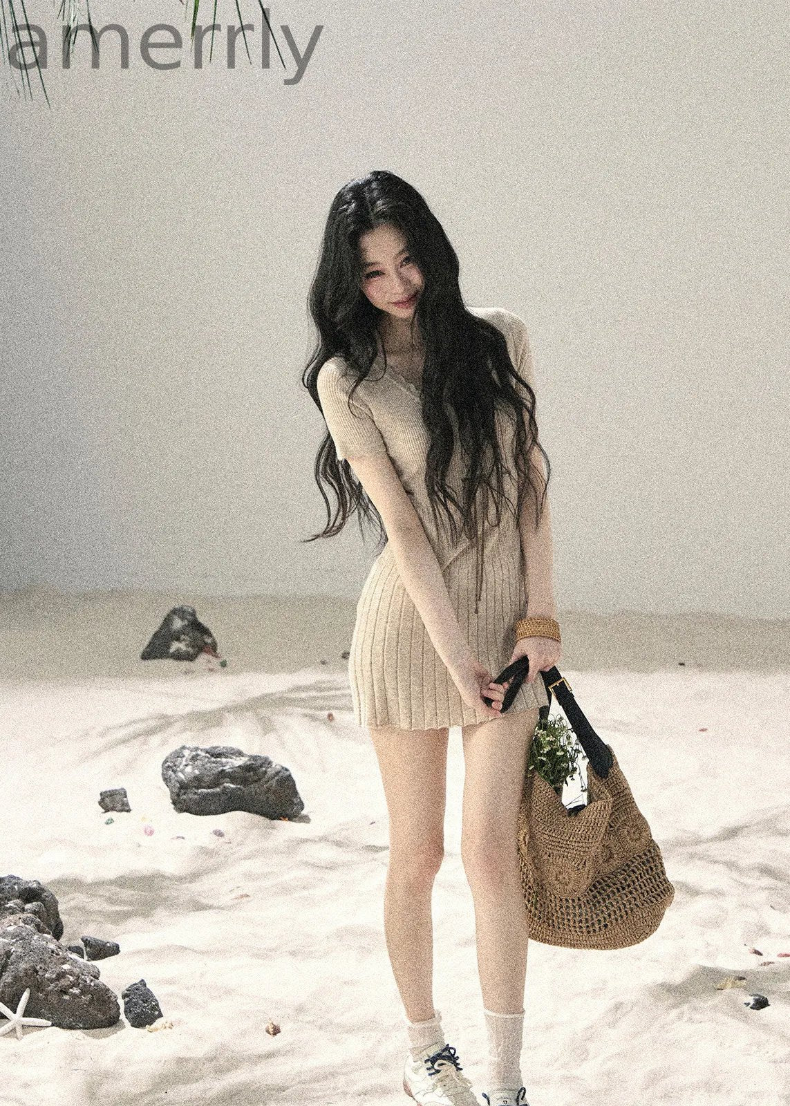 Gentle Evening Breeze Knit Mini Dress