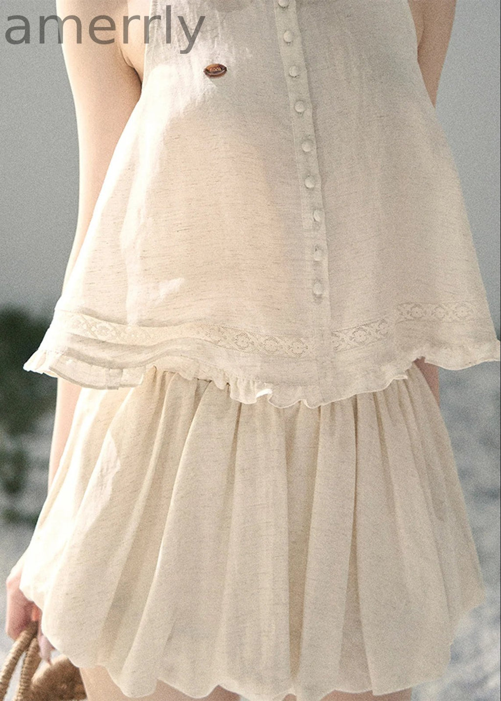 Soft Cloud Lace Two-Piece Set