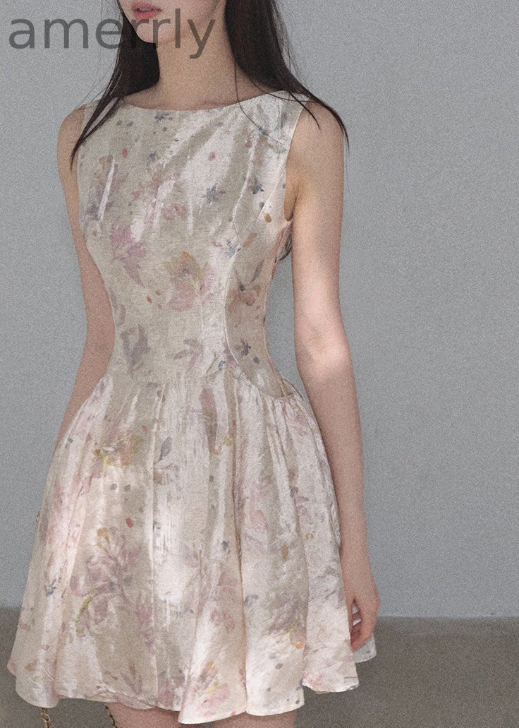 Pink Mist Floral Lace Mini Dress