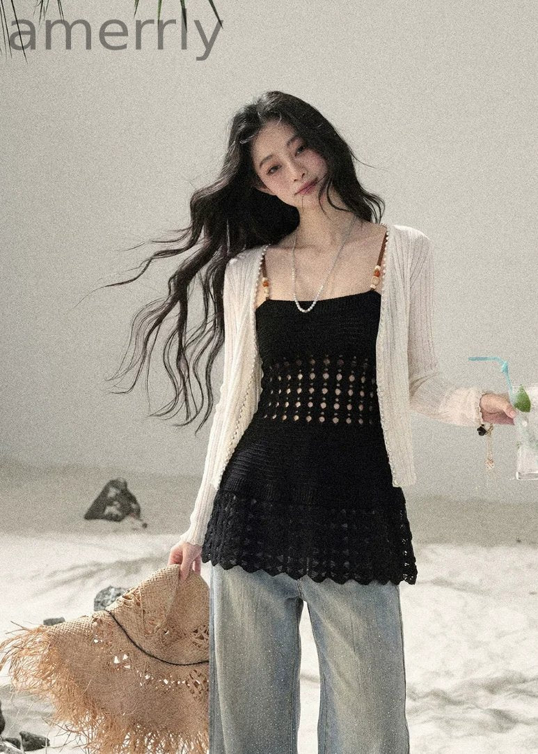 Existing Gaps Openwork Knit Top